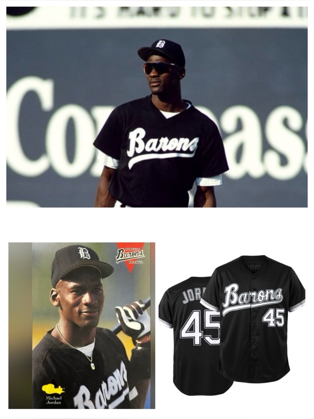 Michael Jordan Birmingham Barons Black Baseball Jersey No. 45 BRAND NEW